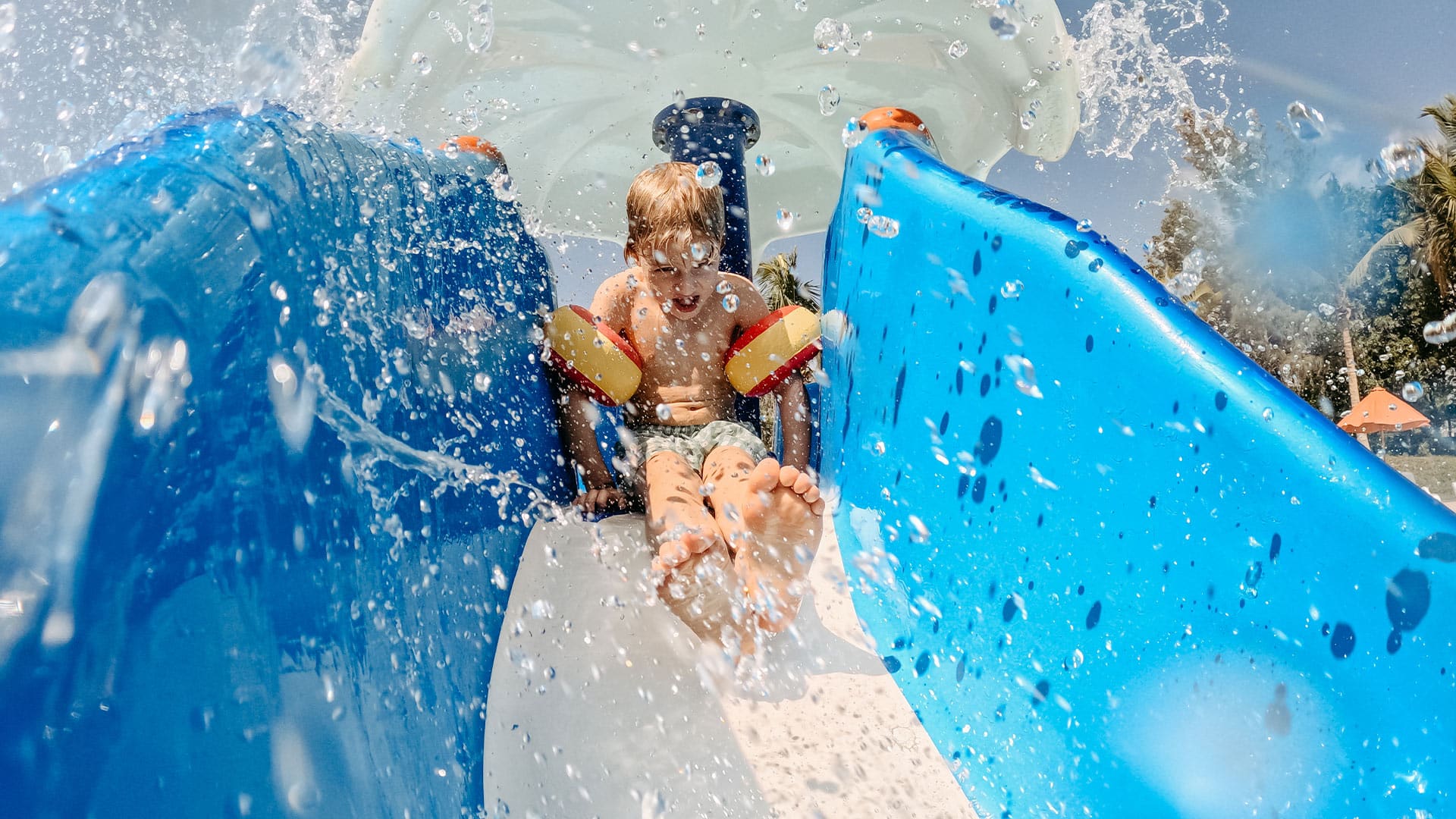 Waterslide at summercamp